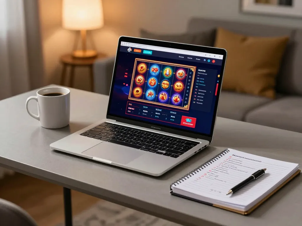 Experience online casino excitement with ทางเข้า m114 on your laptop, enjoying slots and strategic gameplay.