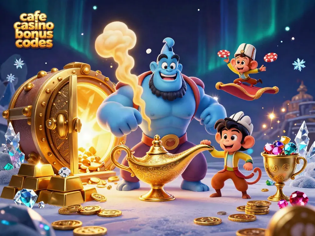 Engage with the exciting cafe casino bonus codes in this vibrant, 3D representation of casino elements.