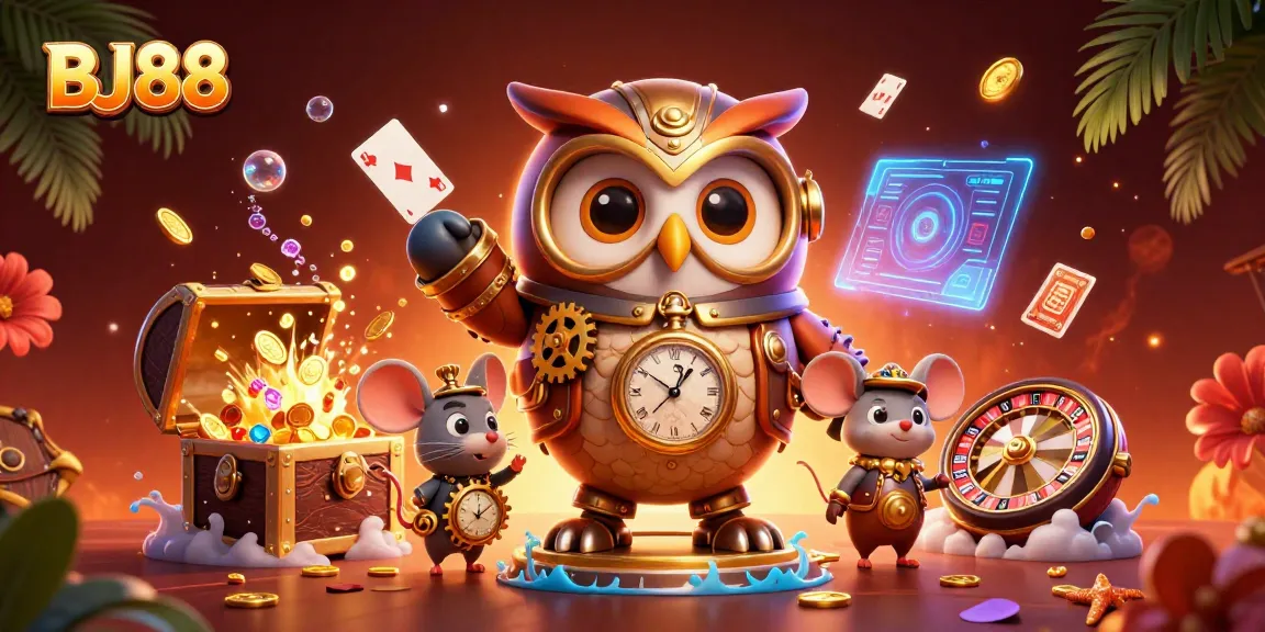 Experience thrilling games at BJ88 with vibrant casino elements and enchanting characters in 3D.