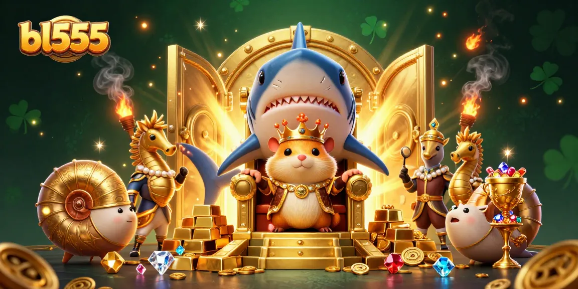 Spin and win with bl555 in this vibrant casino illustration highlighting a golden treasure theme.
