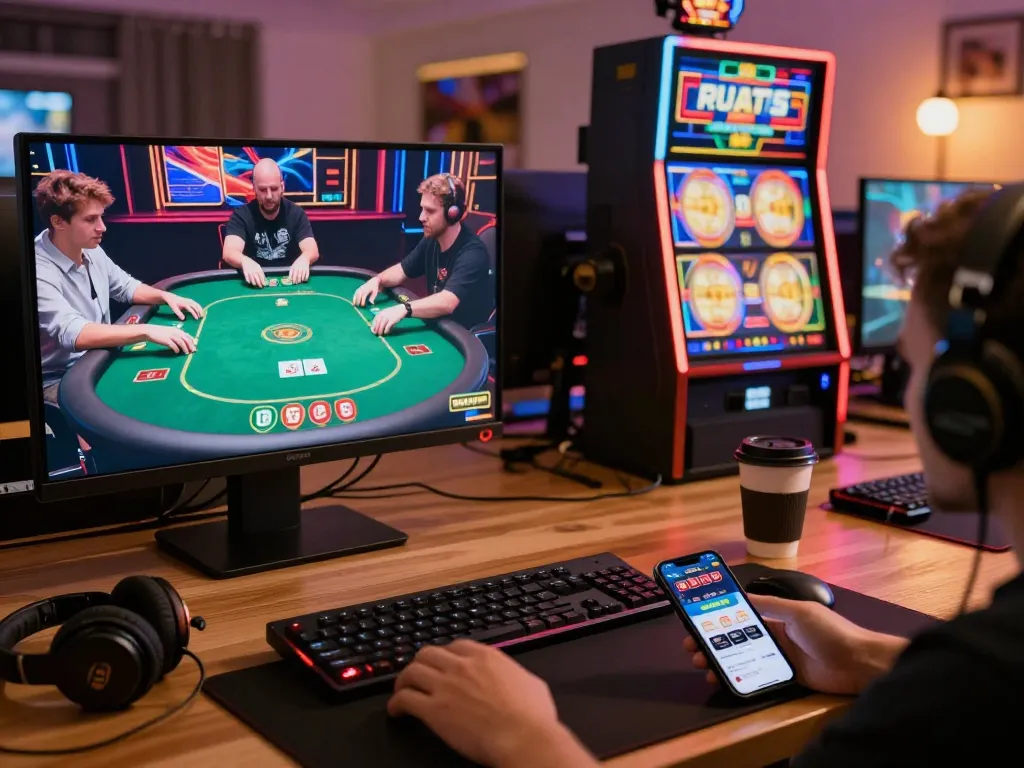 Engage in online gaming at trang chủ ww88 with a vibrant poker game on screen.