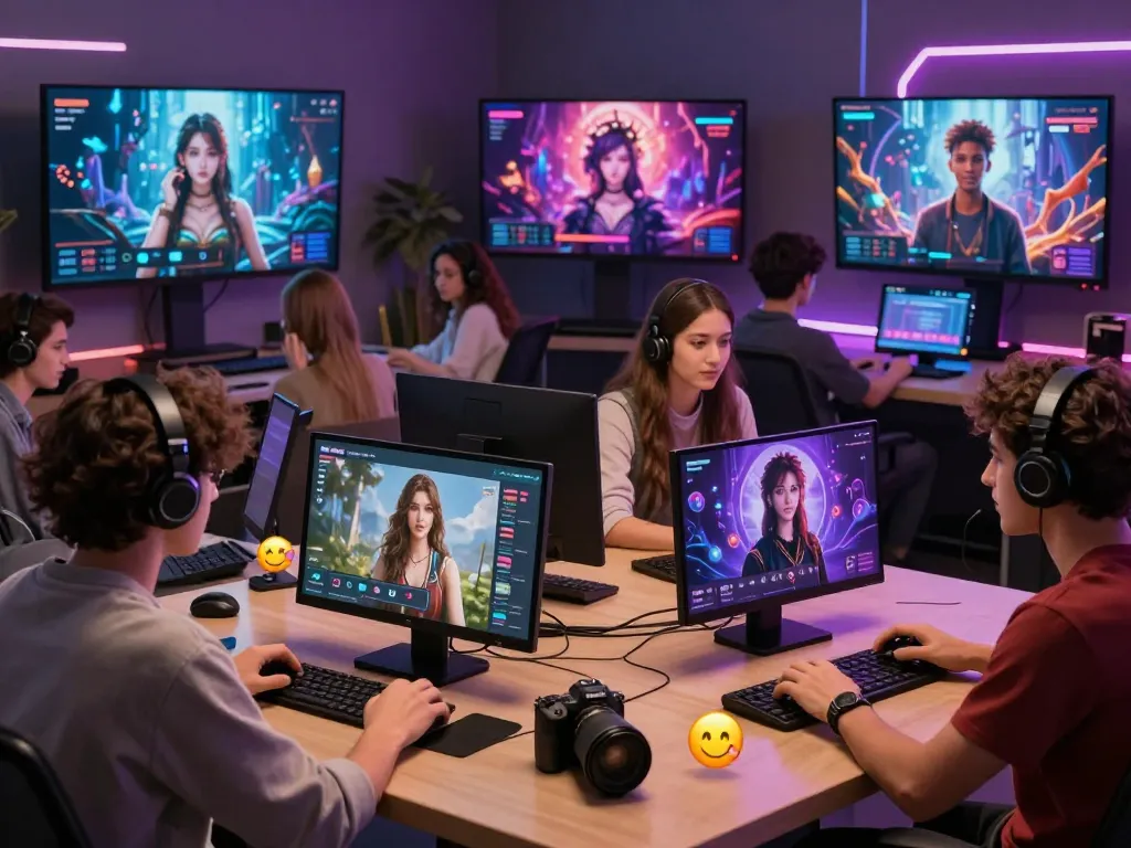 Users enjoying personalized sex chat AI conversations with interactive avatars and customizable interfaces.