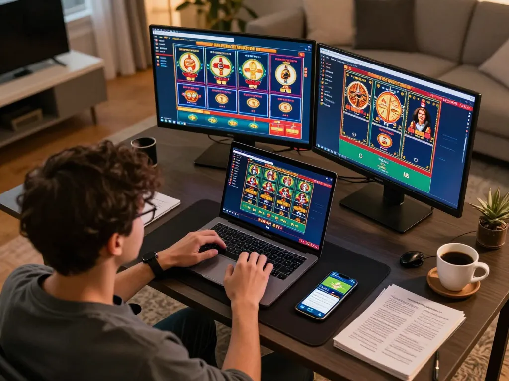 Experience vaobet online gambling with a dynamic live dealer game on a sleek laptop, demonstrating responsible betting.
