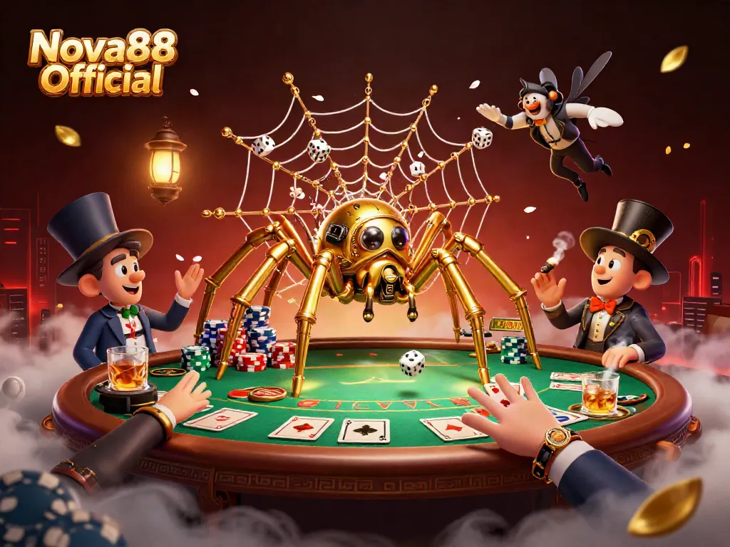 Experience winning moments with Nova88 Official's thrilling casino scene featuring poker action.