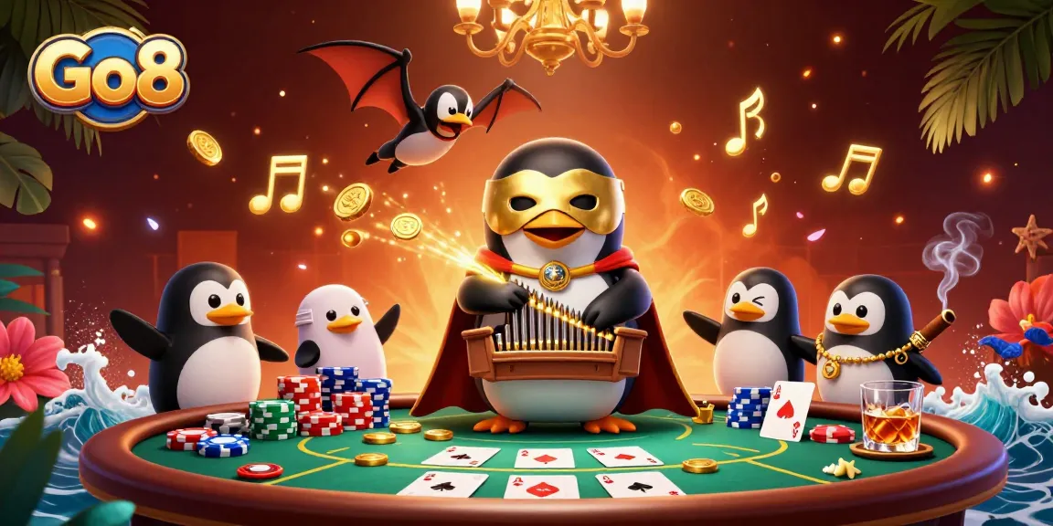 Experience thrilling wins at Go8 with vibrant casino excitement in a dynamic 3D scene.