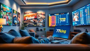 Jugador involucrado disfrutando de una experiencia de apuestas en línea con 79king en su laptop.