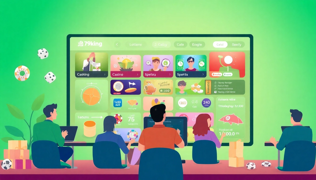 Interactive platform interface for 79king, displaying engaging game categories like sports betting and casino.