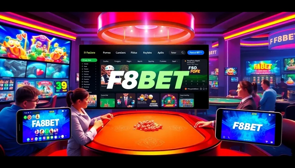 Experience the excitement of F8BET's online gaming platform with vibrant graphics and user-friendly interface.