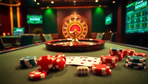 Experience the thrill of MM88 with poker chips and elegant gaming setups.
