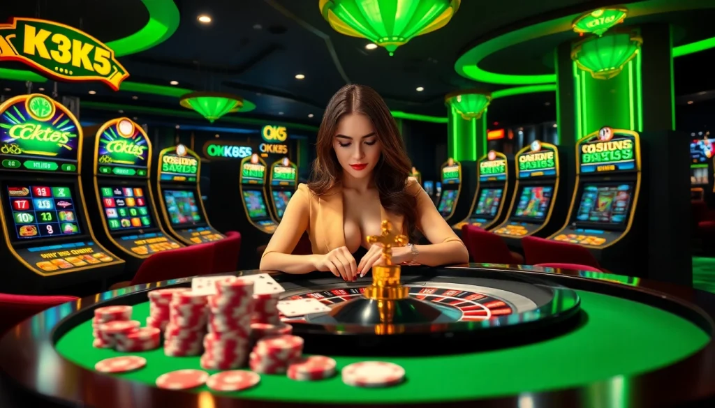 Experience thrilling online gaming at https://ok365a.biz/ with poker and roulette action in a vibrant casino.