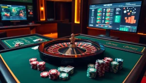 Experience the excitement of online gambling at https://rr88.auction/ with luxurious casino tables and vibrant game visuals.