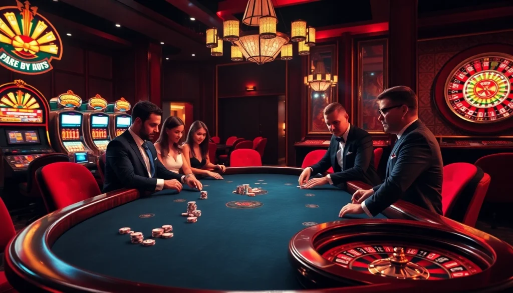 Join the thrilling excitement at XX88.AI's luxury casino poker game with colorful chips and an engaging atmosphere.