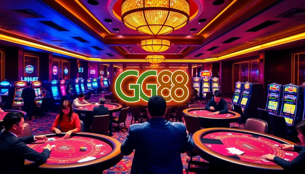Experience the thrill of gaming at GG 88's luxurious casino environment.