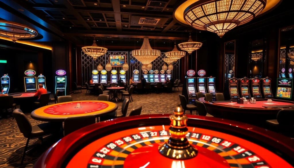 Gambling excitement at https://vmaxso.uk/ with vibrant casino tables and slot machines.