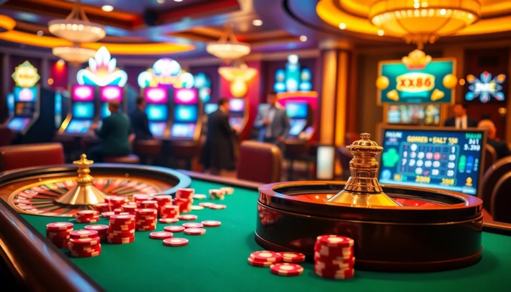 Experience the excitement of xx88 casino with vibrant gaming tables and thrilling action.