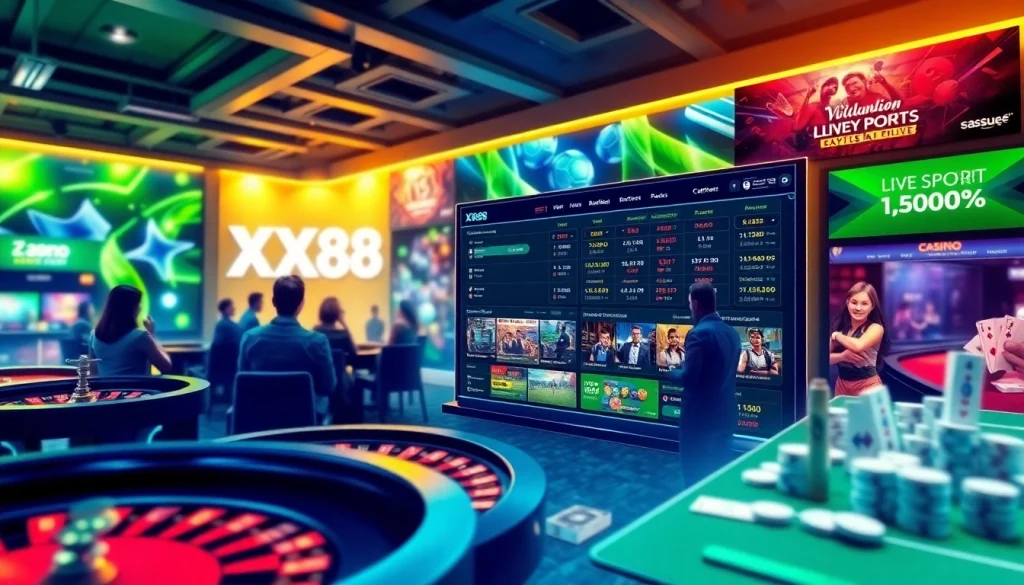 Engaging XX88 HOW online betting scene showcasing vibrant games and promotions.