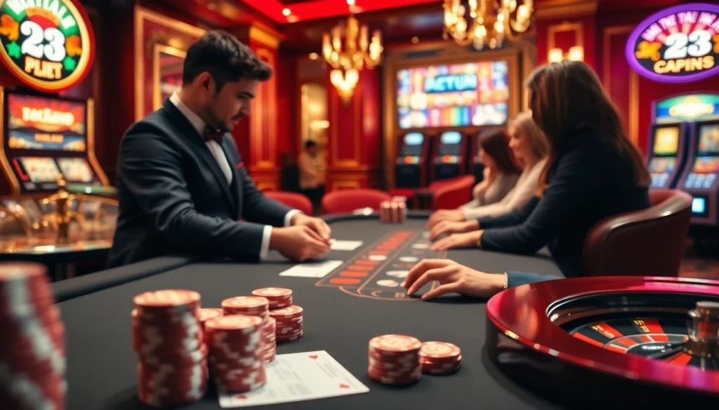 Experience thrilling casino action at https://32win.capital/ with poker chips and a roulette wheel.