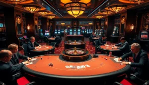 Experience thrilling gameplay at https://120bett.com.br/ with vibrant casino tables and poker chips.