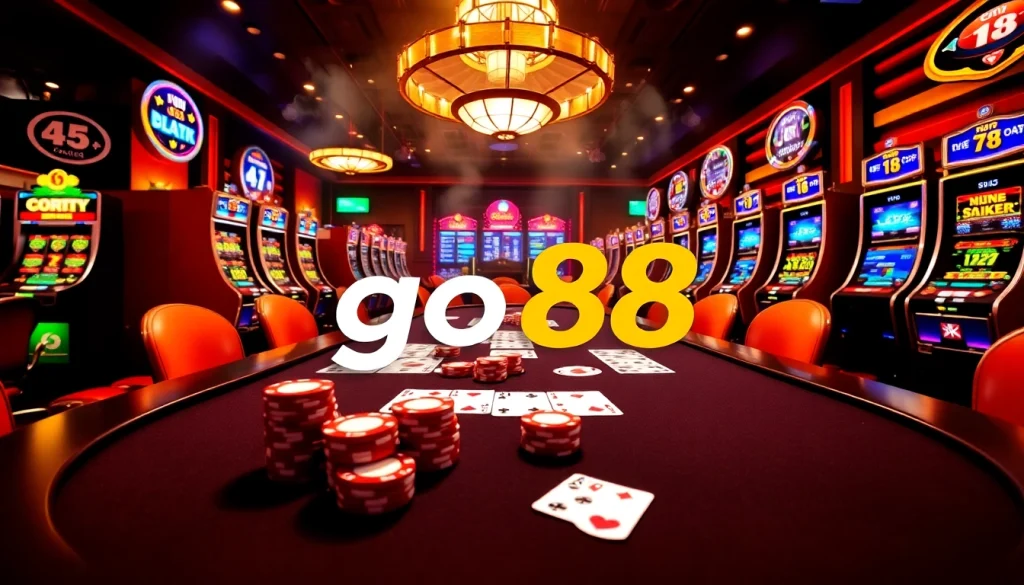 Experience the excitement of online gaming with go 88 go88p.tv, featuring vibrant poker chips and thrilling casino visuals.