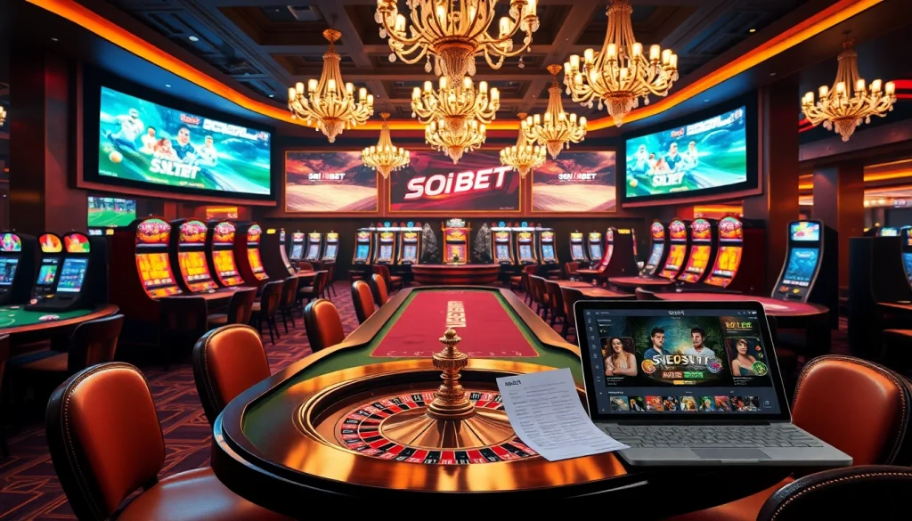 Experience the luxury of SOIBET with vibrant casino visuals and betting excitement.