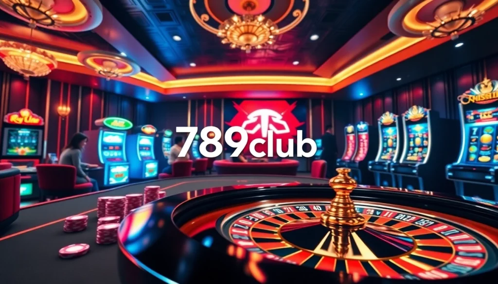 Experience the excitement of gaming at 789club with vibrant tables and spinning roulette wheels.