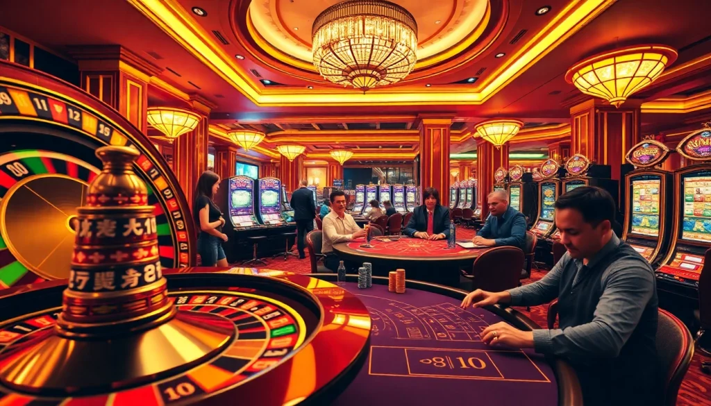 Thrilling casino scene featuring poker chips and roulette, highlighting https://xx88tv.com/ gambling excitement.