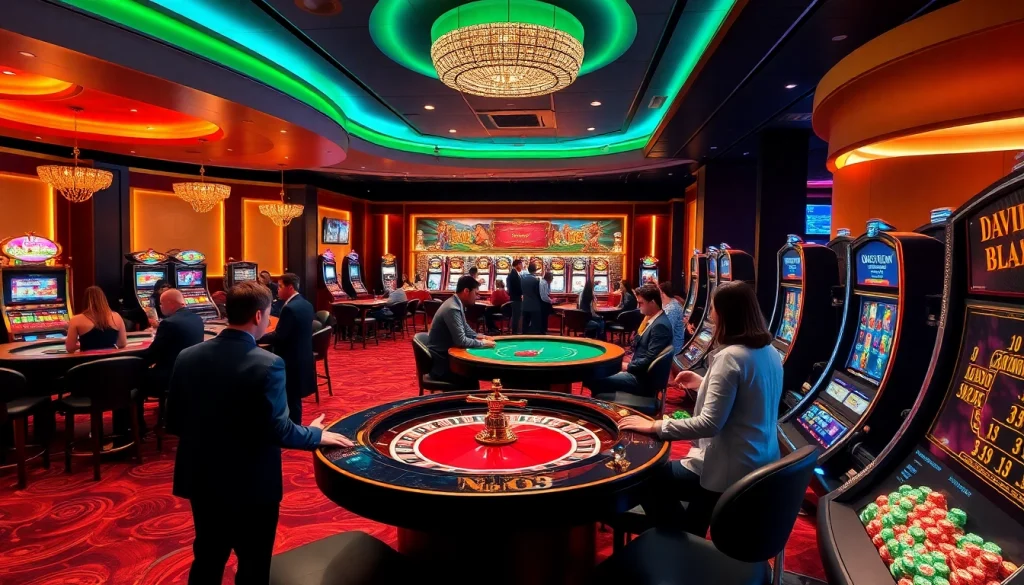 Players enjoying a thrilling night at XX88 casino table games and slot machines.