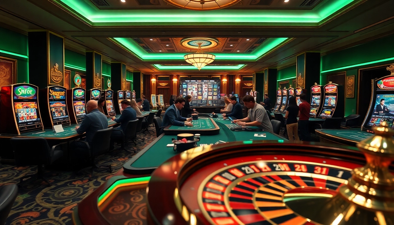 Players enjoying thrilling games at KK55 casino, showcasing poker and slot excitement.