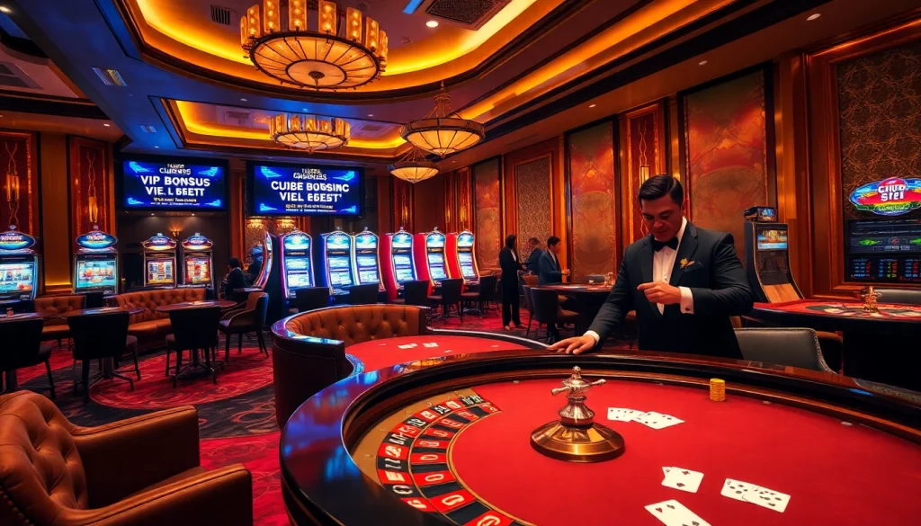 Experience luxury gaming with Clube VIP HHBET in a vibrant casino atmosphere full of excitement.
