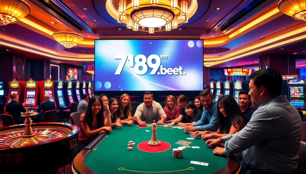 Experience thrilling gaming action at https://789bet.events/ with vibrant casino tables and colorful players.