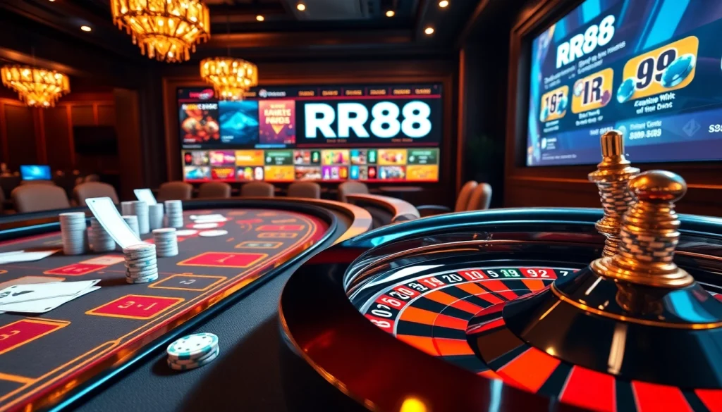 Experience the thrill of online gambling with RR88's vibrant casino scene.