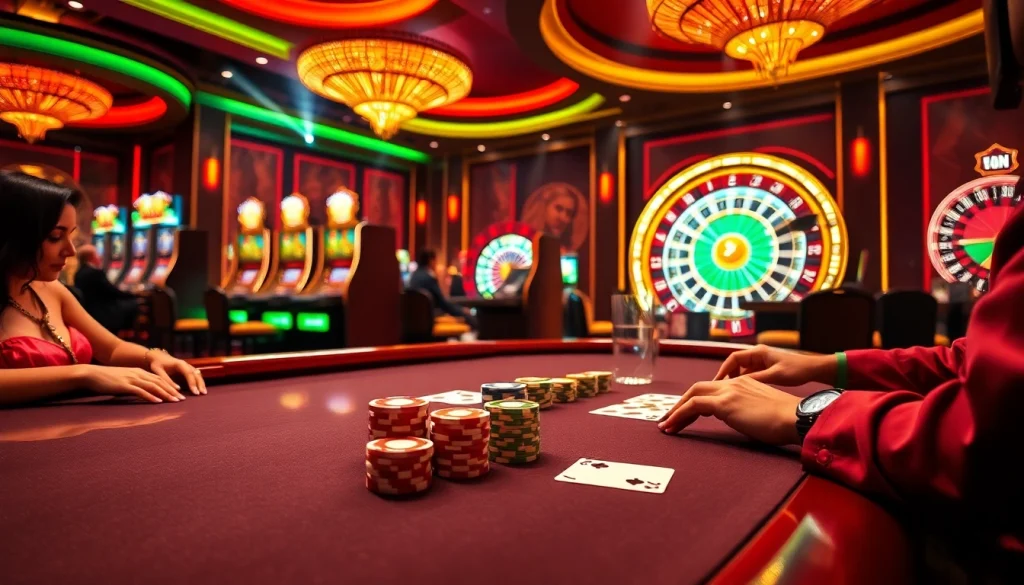 Experience the thrill at situs apiraja88 with vibrant poker tables and exciting slot machines.