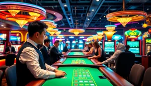 에볼루션 카지노에서 사교하는 플레이어들과 상호작용 중인 딜러