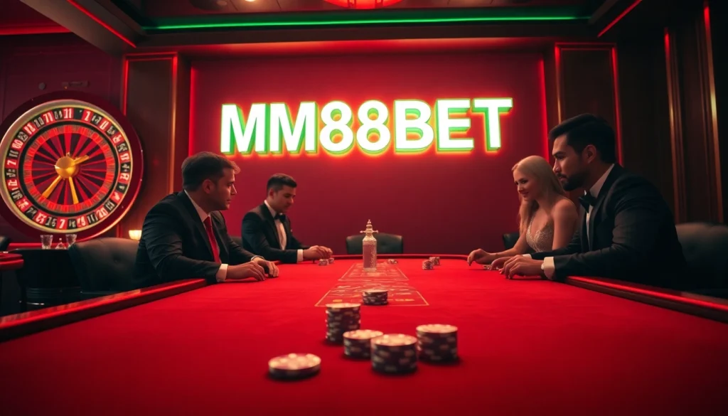 Experience the excitement of high-stakes poker at MM88BET's luxurious casino table.