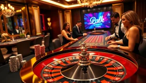 A lively roulette game depicting luxury and excitement at the 24kclub casino.