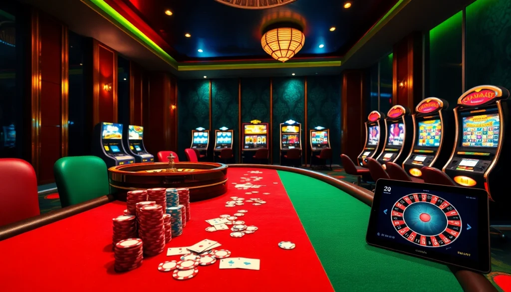 Engage with pahala4d strategies at a vibrant casino featuring poker tables and roulette wheels.