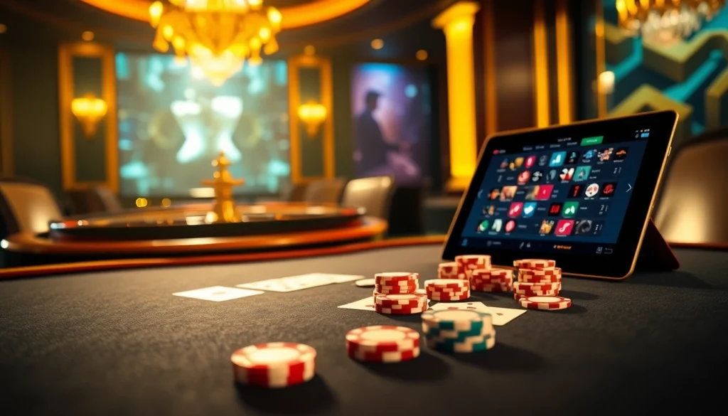 Engaging poker night at kkwin casino with vibrant poker chips and cards on the table.