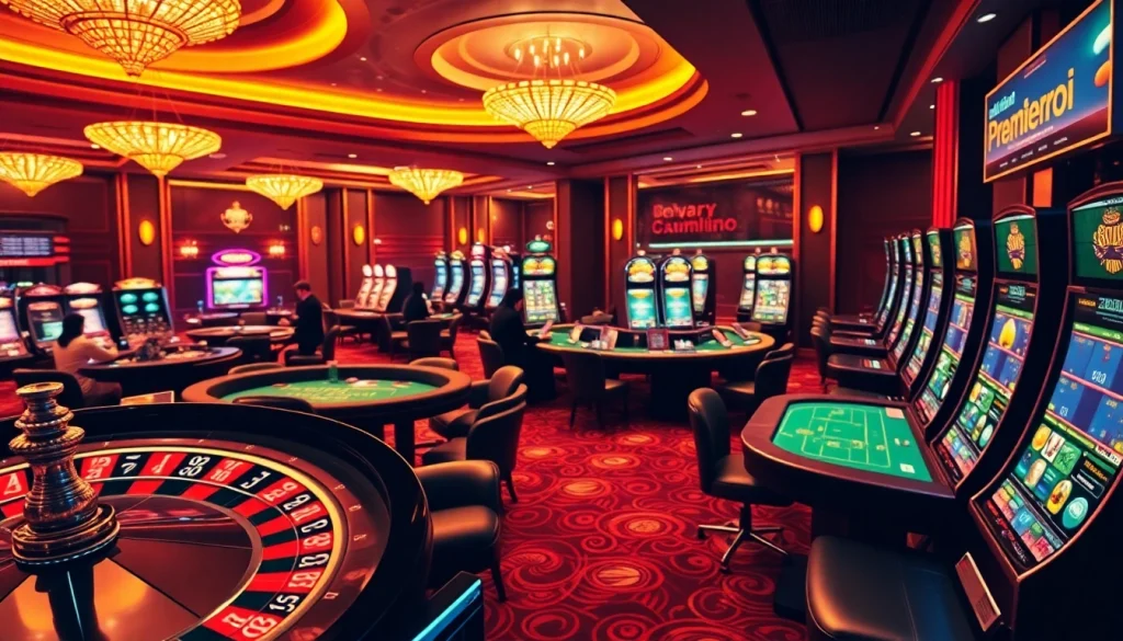 Exciting casino experience at 88i with players betting at roulette and poker tables.