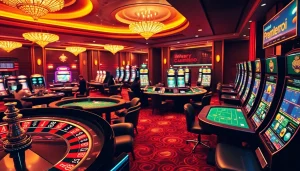Exciting casino experience at 88i with players betting at roulette and poker tables.