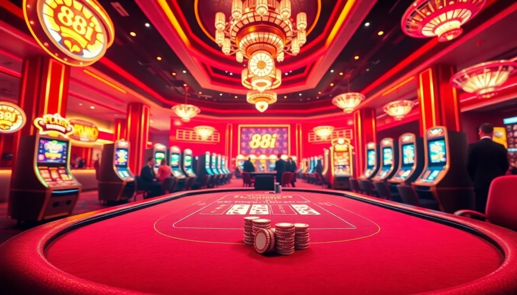 Players engaging at an elegant blackjack table, showcasing the excitement of 88i online gaming.