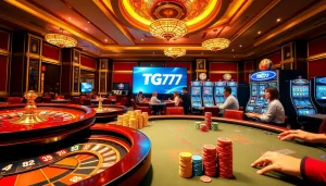 Experience the excitement of online gaming at TG777 link with vibrant casino visuals.