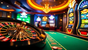 Experience thrilling blackjack action at RR88 casino with vibrant tables and excited players.