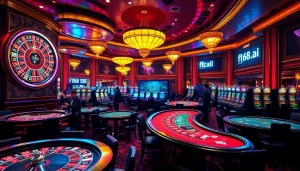 Experience thrilling games at f168 ai casino with vibrant roulette and engaging players.