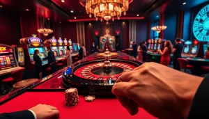 Experience high-stakes gaming at the luxurious s8 casino tables featuring roulette and poker games.