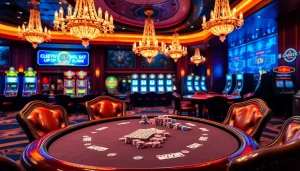 Engaging poker action at https://zx88.tech/ with vibrant chips and cards in a luxurious casino setting.