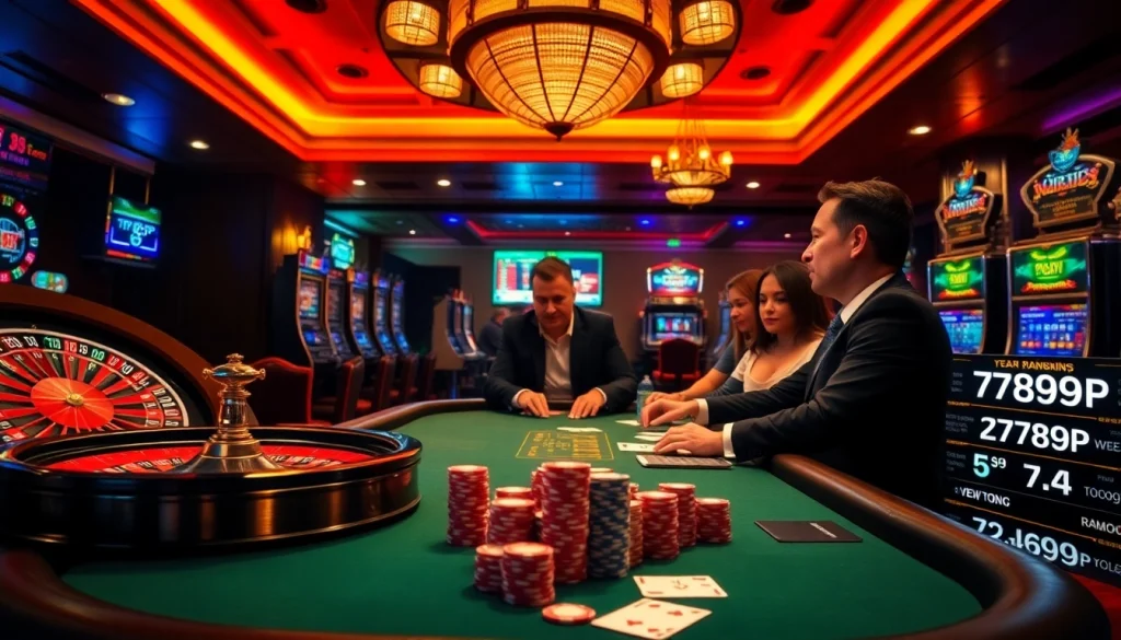 Experience the luxury of 789p with vibrant casino tables and exciting gambling action.