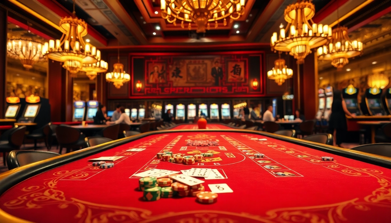 Players engaged in an exciting game tài xỉu at a luxurious casino table.