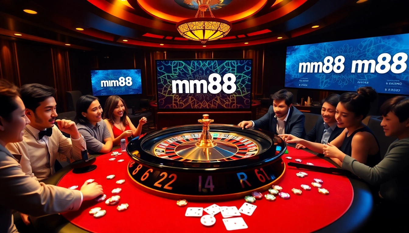 Live gaming enthusiasm at mm88 casino with dynamic tables and excited players.