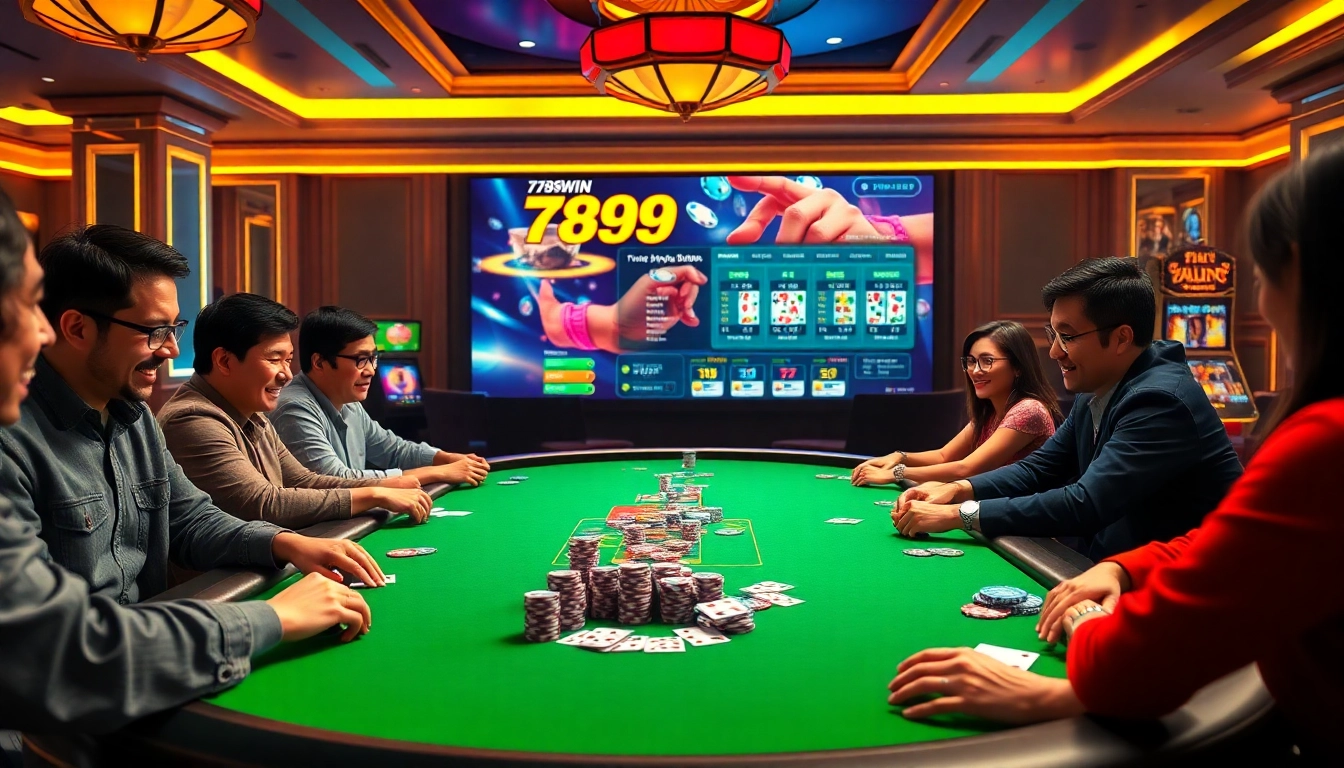 Engage with the thrill of winning at trang chủ 789win with an exciting poker game scene showcasing vibrant chips and cards.