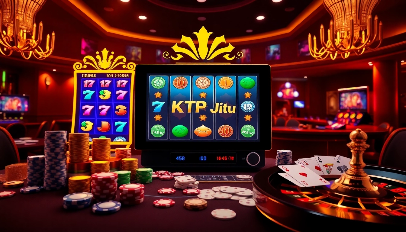 KTP Jitu slot online interface showcasing vibrant jackpot animations and casino elements during gameplay
